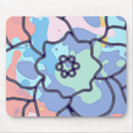 Eine Blume aus Farbflecken Mousepad