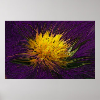 Eine Blume im dunklen (Lila) Poster