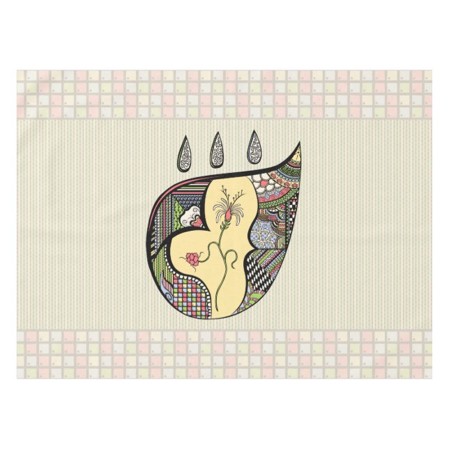 Eine Blume im Tablettenkern Tischdecke (Vorderseite (Horizontal))