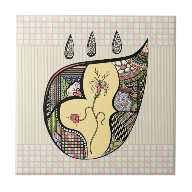 Eine Blume im Tile Fliese (Vorderseite)
