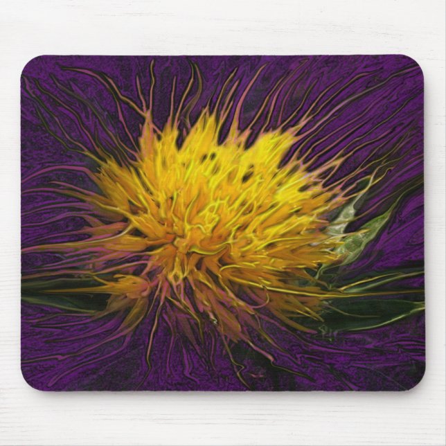 Eine Blume in der dunklen (lila) Mausunterlage Mousepad (Vorne)