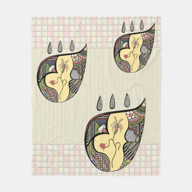 Eine Blume innerhalb des Fleece Blankes (Vorderseite)