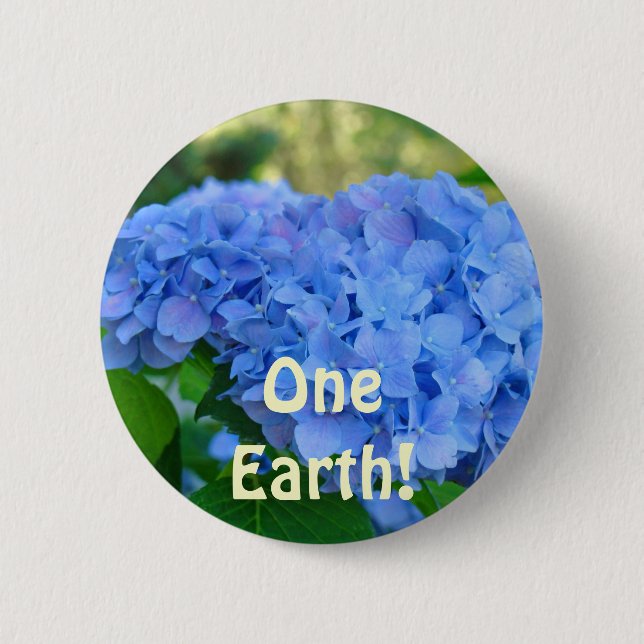 Eine Blume! Tasten Blue Hydrangea Button (Vorderseite)