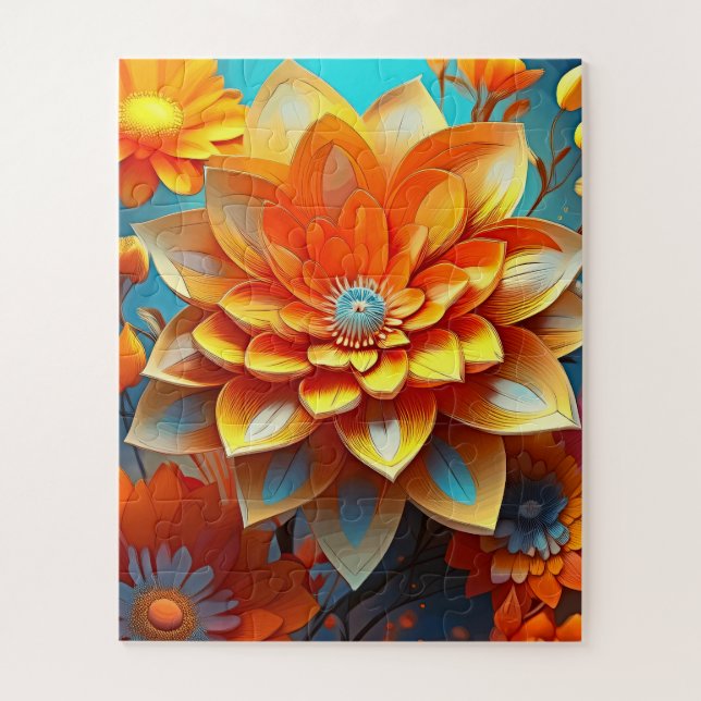 Eine Blumenillustrierung für Kinder Puzzle (Vertikal)