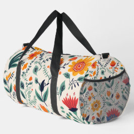 Eine Blumenmuster-Tasche mit lebendigem Orange Duffle Bag