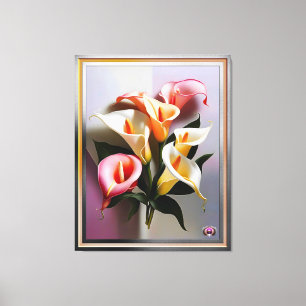 Eine Blüte von Calla Lilies in Pastellfarben Leinwanddruck