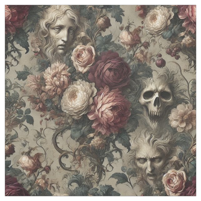 Eine Blütezeit, die auf - Gothic Statement Tile zu Stoff (Muster)