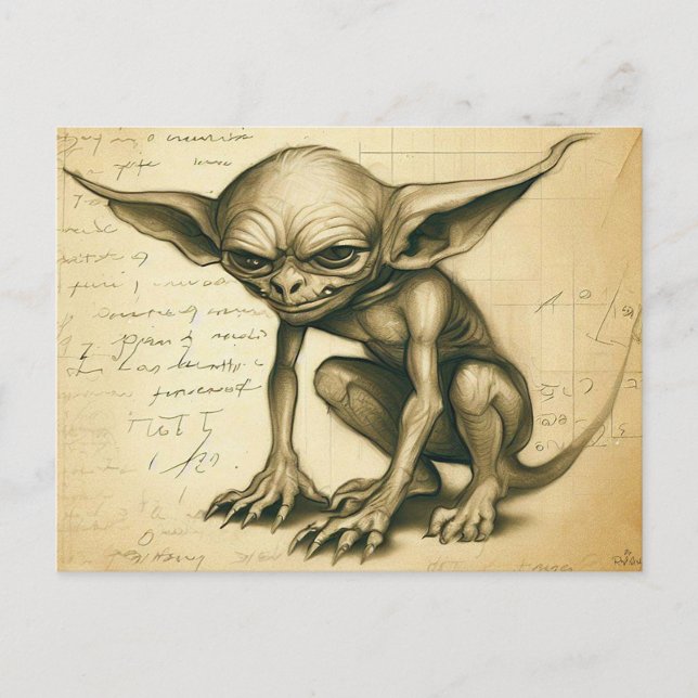 Eine boggart-wissenschaftliche Skizze Postkarte (Vorderseite)