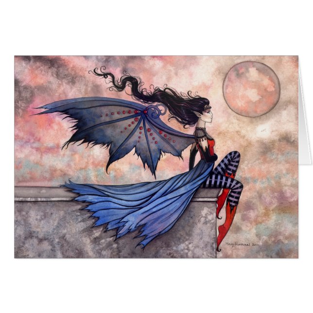 Eine böse Wind Gothic Fairy Vampire Card (Vorderseite (Horizontal))