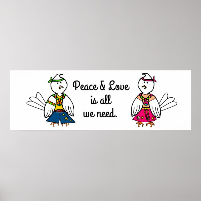 Eine Botschaft von "Frieden und Liebe" Poster (Vorne)