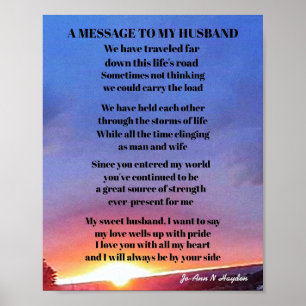 EINE BOTSCHAFT ZU MEINEM HUSBAND POSTER