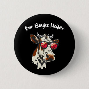 Eine Boujee-Färse Lustige Kuh Vintage Retro Button