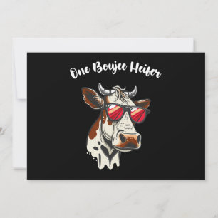 Eine Boujee-Färse Lustige Kuh Vintage Retro Einladung