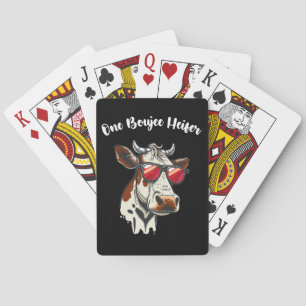 Eine Boujee-Färse Lustige Kuh Vintage Retro Spielkarten