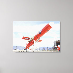 Eine BQM-74E Chukar-Drohne für den Start bereit Leinwanddruck