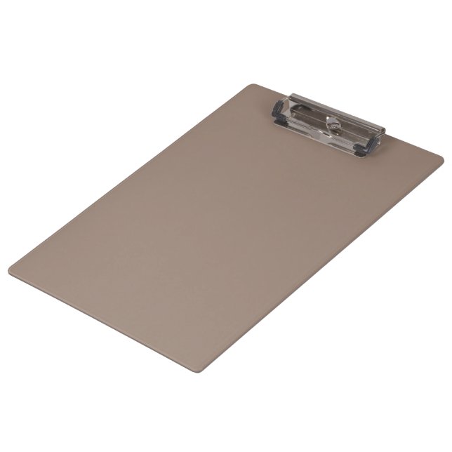 eine braune Mauer mit einer Uhr darauf Klemmbrett (Schrägansicht)