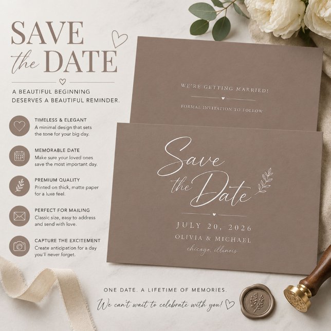 eine braune Mauer mit Save The Date (Von Creator hochgeladen)
