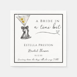 Eine Braut in einem Tini-Bit Dirty Martini-Brautpa Serviette