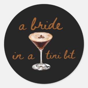 Eine Braut in einem Tini-Coffee-Stil Runder Aufkleber