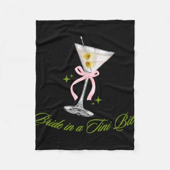 Eine Braut in einem winzigen Bride Schwanz Martini Fleecedecke (Vorderseite)