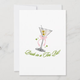 Eine Braut in einem winzigen Martini Junggesellinn Feiertagskarte