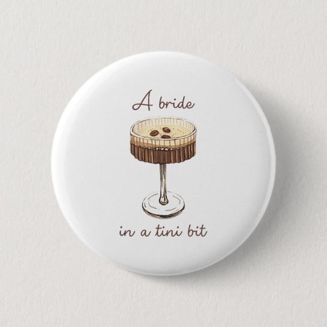 Eine Braut in einer winzig kleinen Braut Funny Mar Button (Vorderseite)