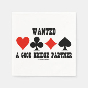 Eine Brücke für gute Bridge-Partner-Card-Anzug gew Serviette