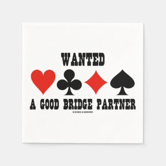 Eine Brücke für gute Bridge-Partner-Card-Anzug gew Serviette