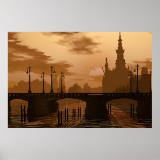 Eine Brücke in Amsterdam Poster