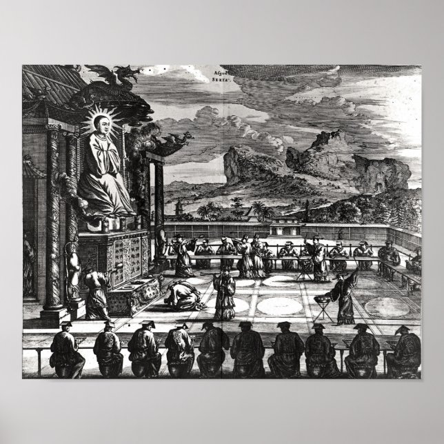 Eine buddhistische Zeremonie von "Indiae Orientali Poster (Vorne)