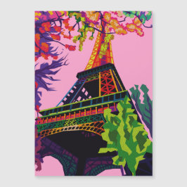 Eine bunte Feier zum Eiffelturm Magnetkarte