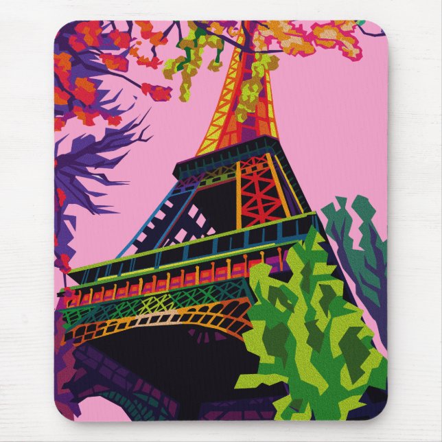 Eine bunte Feier zum Eiffelturm Mousepad (Vorne)