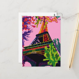 Eine bunte Feier zum Eiffelturm Postkarte