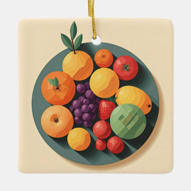 Eine bunte Fruchtfiesta Keramikornament (Vorderseite)