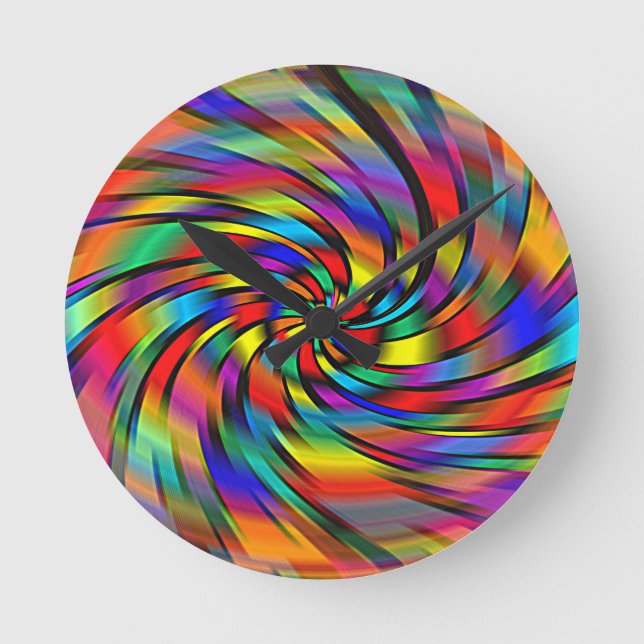 Eine bunte Pinwheel-Uhr Runde Wanduhr (Vorderseite)