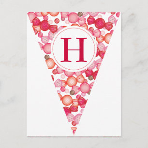 Eine Candy Land Party Flag Bunting Banner Postkart Postkarte