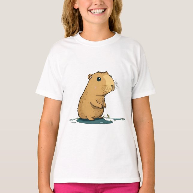 eine Capybara am Wasserloch T-Shirt (Vorderseite)