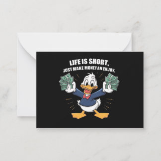Eine Cartoon-Happy-Ente-Haltungspackel Mitteilungskarte