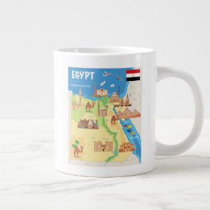 Eine Cartoon-Karte Ägyptens Jumbo-Tasse