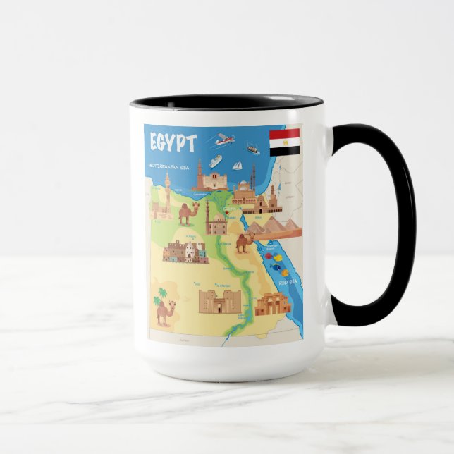 Eine Cartoon-Karte von Ägypten Tasse (Rechts)
