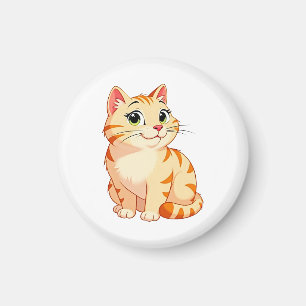 eine Cartoon-Orangekatze Magnet