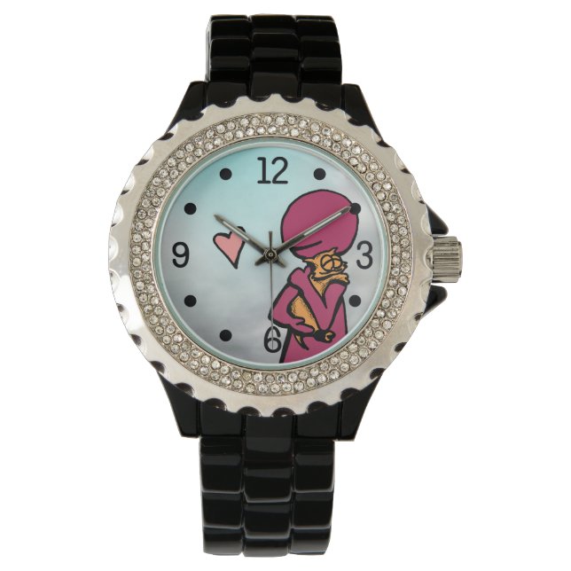 Eine Cat-Liebe - Hugs Cover Watch Armbanduhr (Vorderseite)