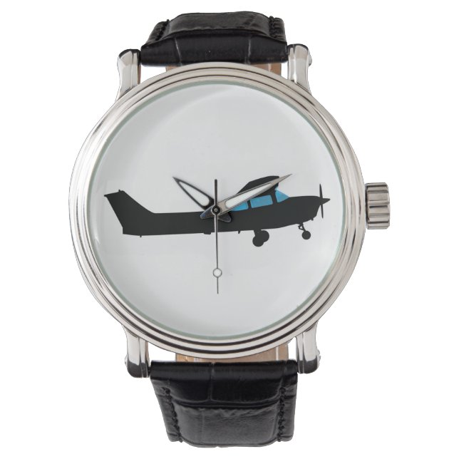 Eine Cessna in Silhouette Armbanduhr (Vorderseite)