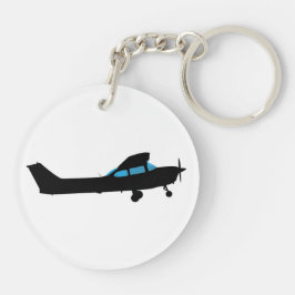 Eine Cessna in Silhouette Schlüsselanhänger