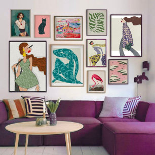 Eine Chic Fall Windy Day Fashion Illustration Postkarte