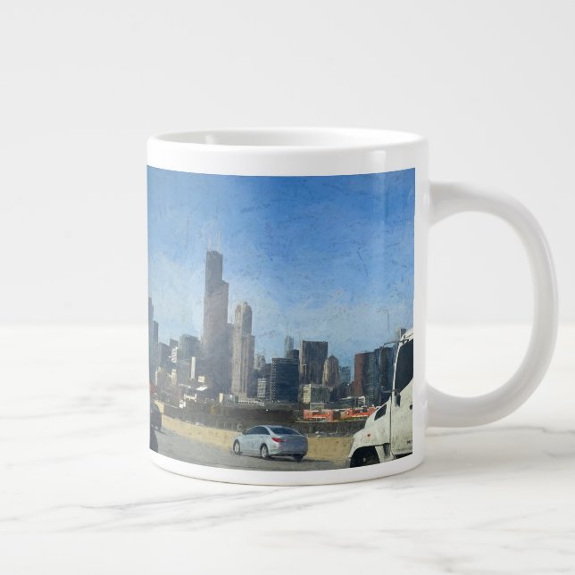 Eine Clear Drive Chicago Jumbo Kaffee Tasse (Rechts)