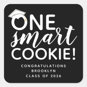 Eine clevere Cookie-Abschlussfeier Quadratischer Aufkleber