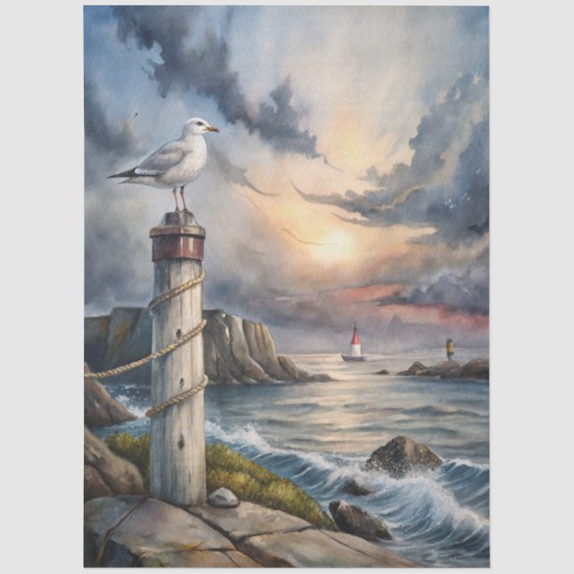 Eine Coastal Series Design 28 Seidenpapier (Vorderseite)