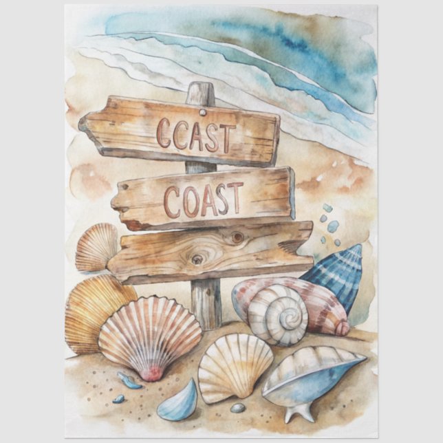 Eine Coastal Series Design 82 Seidenpapier (Vorderseite)