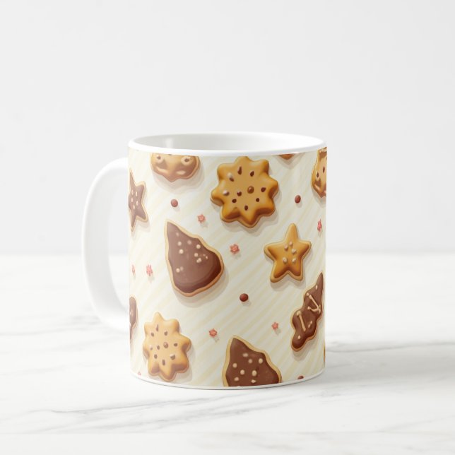 eine Cockie-Print-Tasse Kaffeetasse (Vorderseite Links)